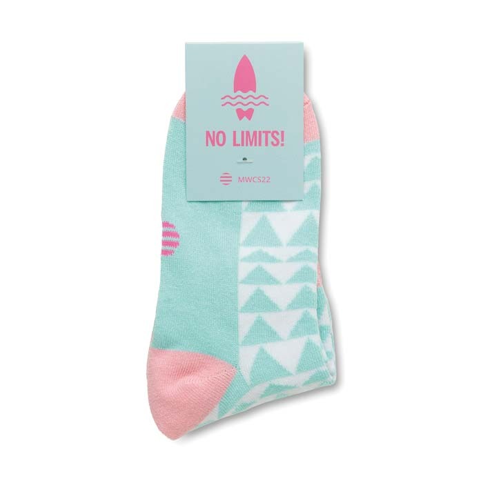 MWCS22 Chaussettes en coton Jacquard. Le MOQ est de 50 paires par taille. publicitaire personnalisé - vue 2