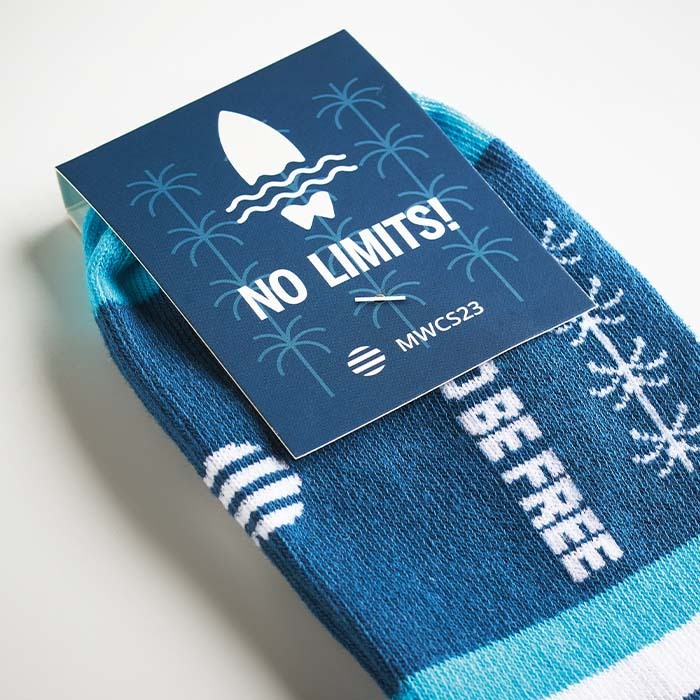 MWCS23 Chaussettes invisibles en coton Jacquard. Le MOQ est de 50 paires par taille. publicitaire personnalisé - vue 2