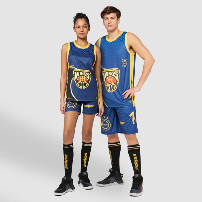 Maillot de basket-ball à col rond sublimé. publicitaire personnalisé - vue 2