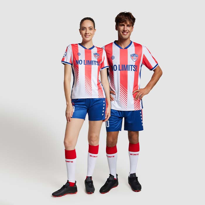 Maillot sublimé à col en V emoussé Premier. publicitaire personnalisé - vue 2