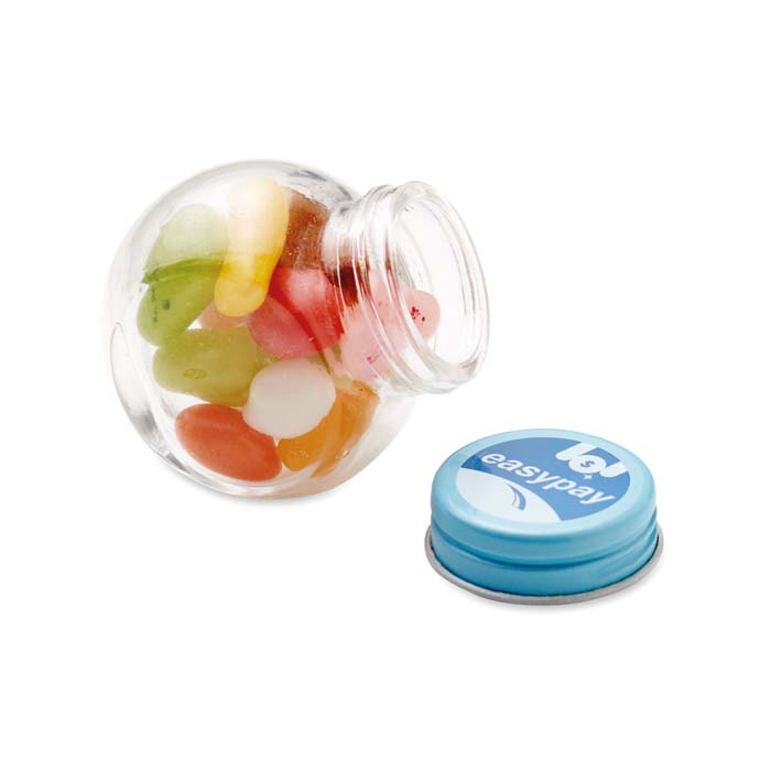 Pot en verre avec couvercle en métal. Dimensions : 5,5X5X3,5 cm. publicitaire personnalisé - vue 2