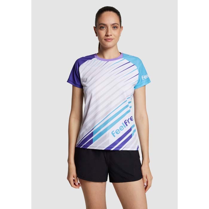 Maillot raglan sublimé à col ras du cou en maille polyester. publicitaire personnalisé - vue 3