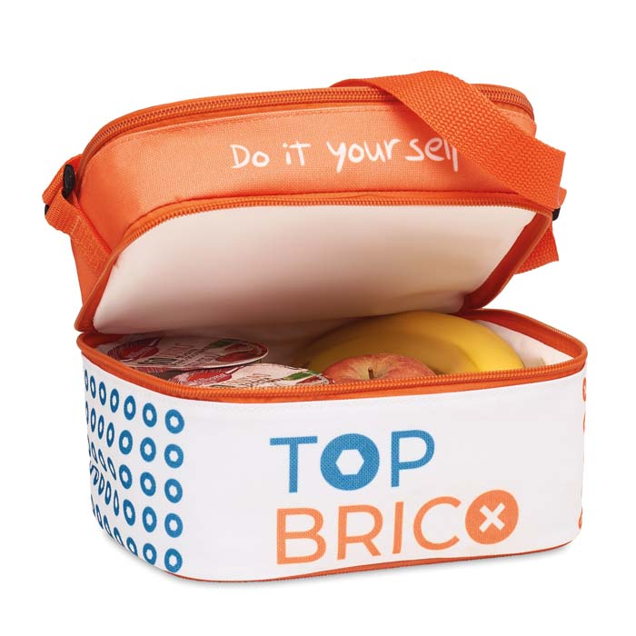 Lunchbag isotherme de petit format, 2 épaisseurs, design en quadri. publicitaire personnalisé - vue 3