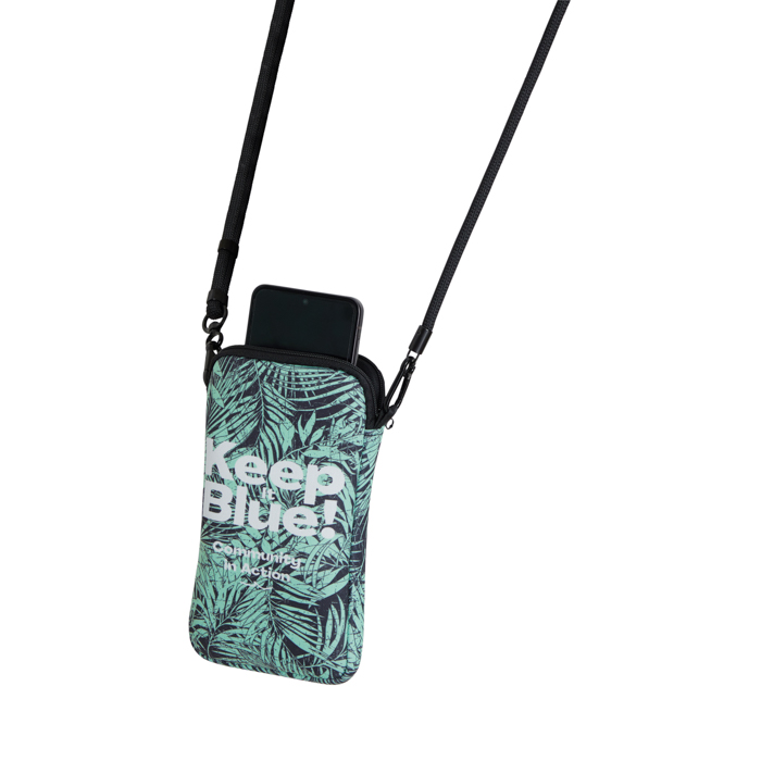 Sac en néoprène pour téléphone portable avec cordon épais réglable (11x19cm) publicitaire personnalisé - vue 3