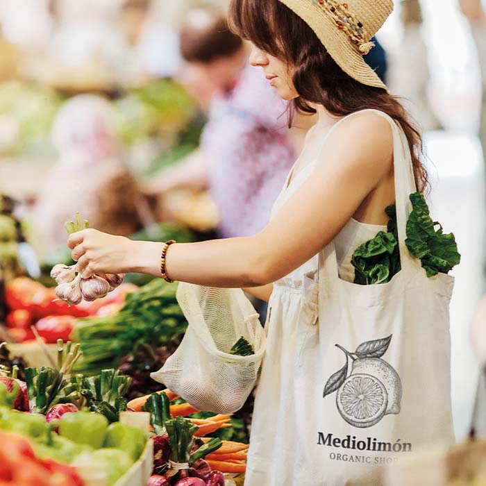 Sac en coton 140 g/m² avec longues anses. publicitaire personnalisé - vue 3