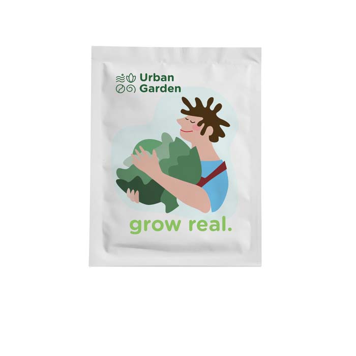 Enveloppe en papier blanc avec les graines de votre choix. publicitaire personnalisé - vue 3