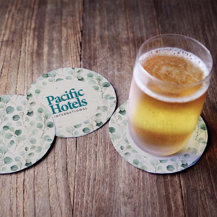 Sous-verres en papier semences imprimés en quadri. publicitaire personnalisé - vue 3