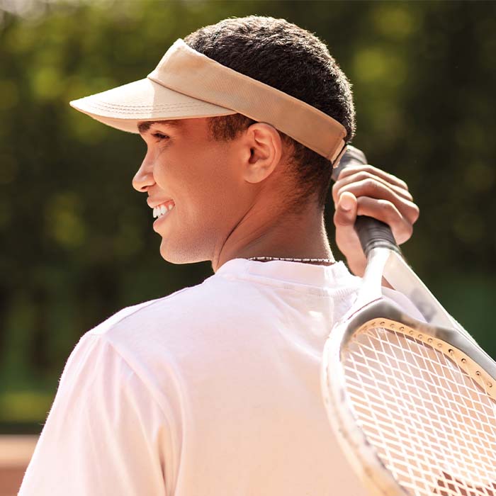 Visière de soleil en coton épais brossé. publicitaire personnalisé - vue 3