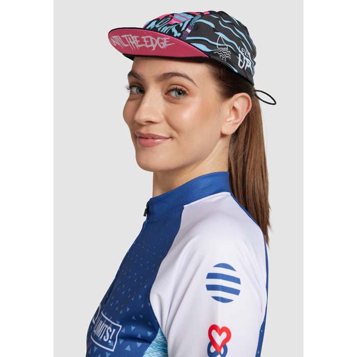 Casquette de cycliste adulte en quadri avec fermeture par cordon. publicitaire personnalisé - vue 3