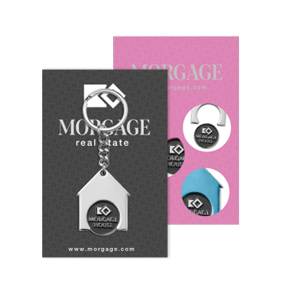 Porte-clés en alliage de zinc avec jetons en émail doux (€1,- / £1) . publicitaire personnalisé - vue 3