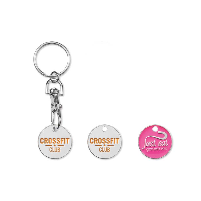 MK4005 Porte-clés avec jeton en émail doux (0,50 € / 1 € / 1 £). publicitaire personnalisé - vue 3