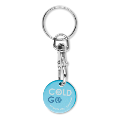 Porte-clés avec jetons imprimés ou gravés (0,50€/1€/1£). publicitaire personnalisé - vue 3