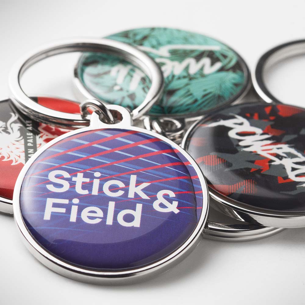 Porte-clés NFC bombé en fer de forme ronde publicitaire personnalisé - vue 3