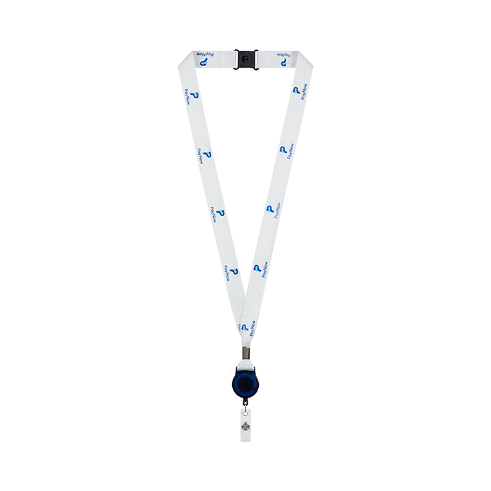 ML1167 RPET silkkipainettu jojokaulanauha metallipuristuksella. Kaulanauha, jossa on... publicitaire personnalisé - vue 3