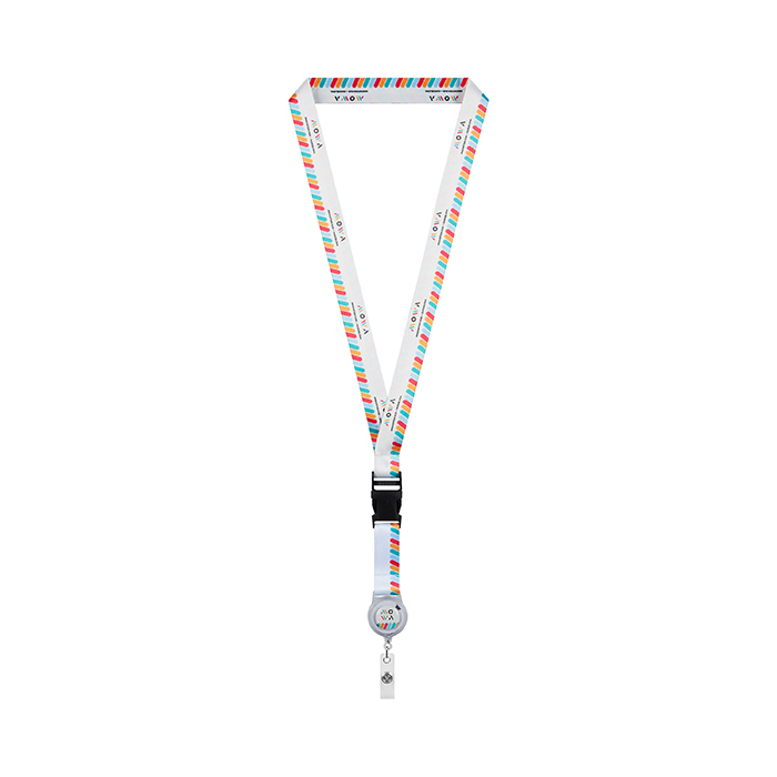 ML1264 Enrouleur de badge détachable en polyester sublimé. publicitaire personnalisé - vue 3