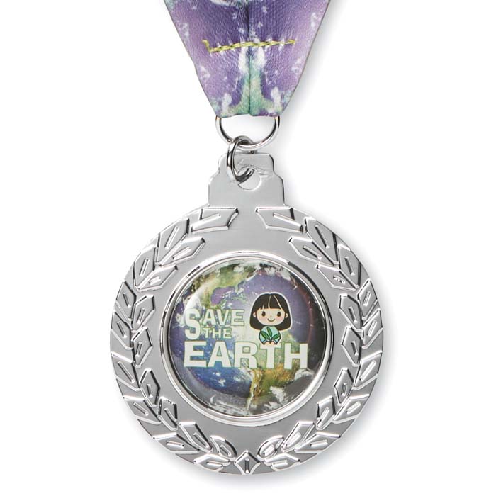 Médaille en fer de 50 mm avec doming. publicitaire personnalisé - vue 3