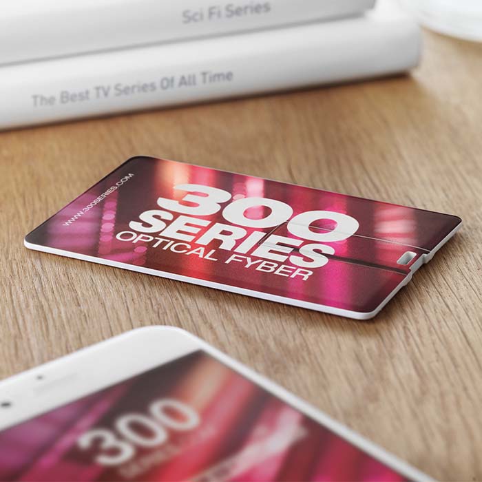 Clé USB format carte de crédit. Impression en quadri 1 face incluse. publicitaire personnalisé - vue 3