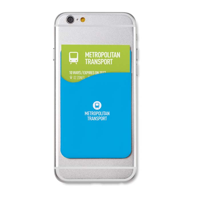 Porte carte de téléphone en silicone avec logo en 1 couleur. publicitaire personnalisé - vue 3