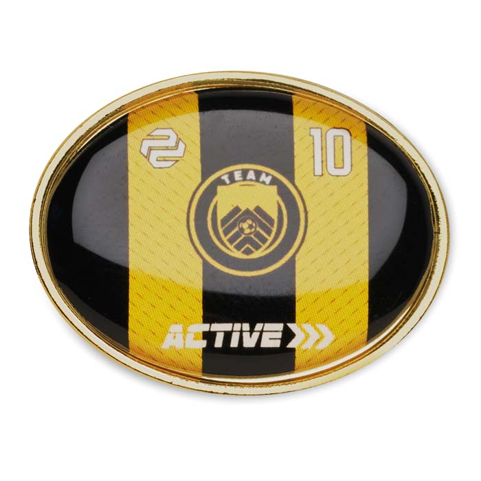 MPIN10 Pin's oval en métal avec doming publicitaire personnalisé - vue 3