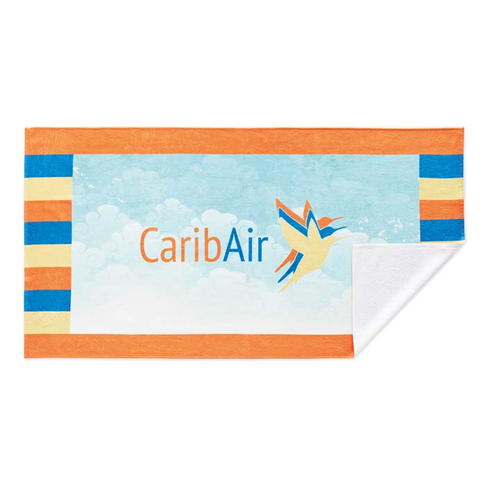 MT4001 Serviette de plage en polycoton 350 g/m² imprimée en quadri. publicitaire personnalisé - vue 3