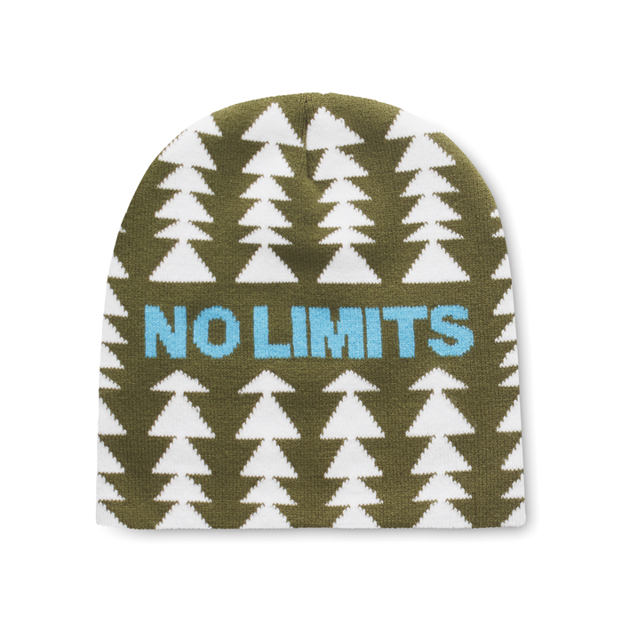 Bonnet jacquard en acrylique à motif personnalisé. publicitaire personnalisé - vue 3