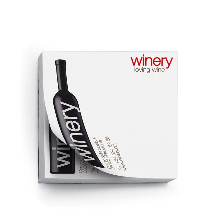 SN01 Bloc de 25-100 notes adhésives de forme carrée avec impression. publicitaire personnalisé - vue 3