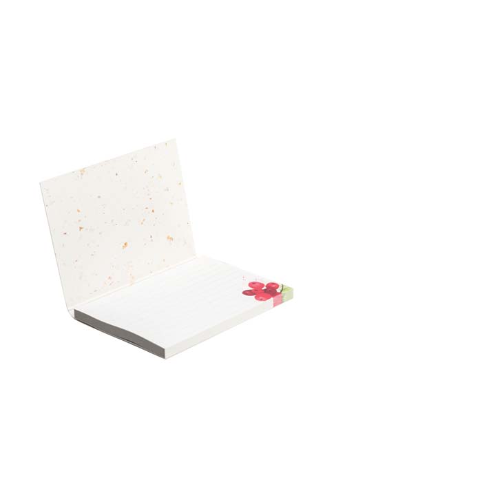 Couverture souple en papier café avec 50 notes adhésives recyclées imprimées. publicitaire personnalisé - vue 3