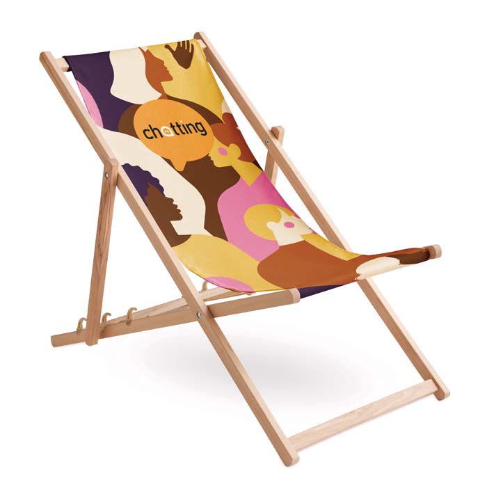 Chaise longue classique avec housse amovible (sublimée) publicitaire personnalisé - vue 3