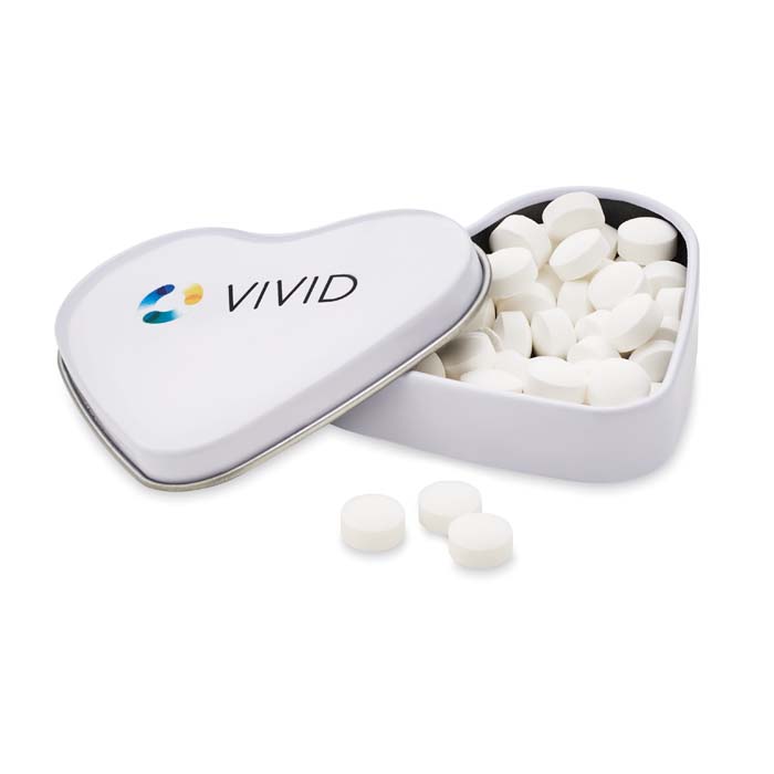 YC7234 Boîte en fer blanc en forme de cœur. Vous allez l'adorer ! Dimensions : 6,5X6... publicitaire personnalisé - vue 3