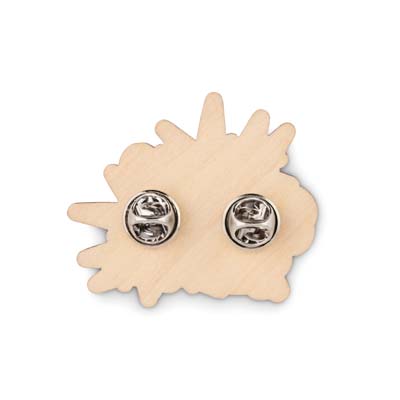 MBDG14 Épinglette en bambou sur mesure avec fermeture par épingle de sûreté publicitaire personnalisé - vue 4