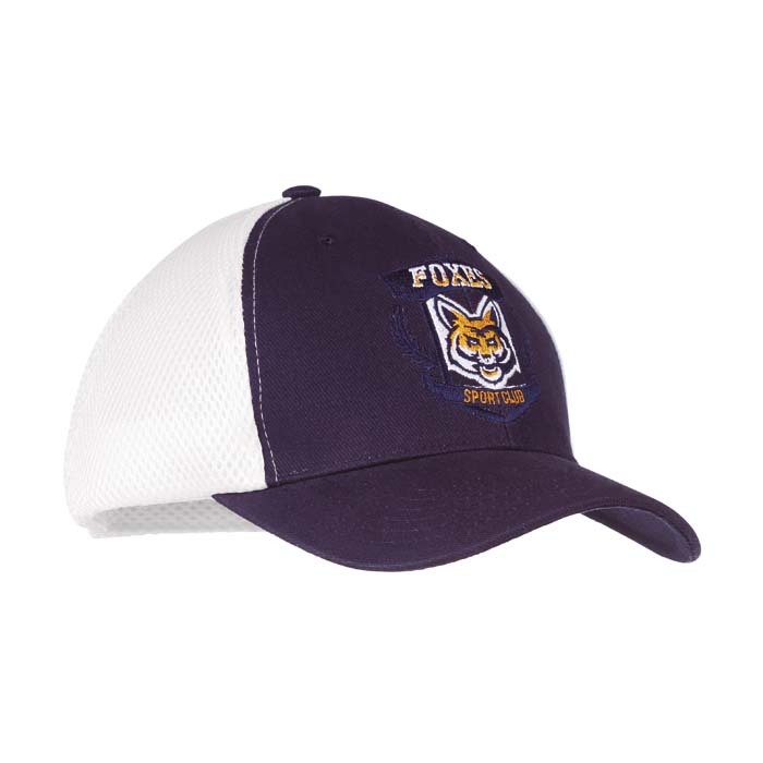 Visière en coton épais couleur unis et dos en maille sportive (6 panneaux). publicitaire personnalisé - vue 4