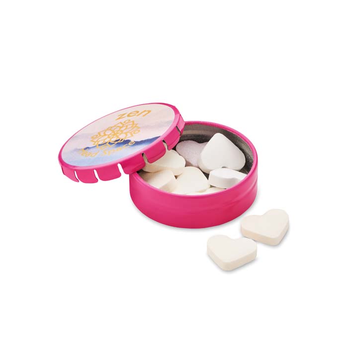 Boîtier en métal avec ouverture pression. Dimensions : Ø4,7X1,6 cm. publicitaire personnalisé - vue 4