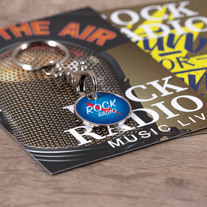 Porte-clés avec feuille d'aluminium en quadri (€0,50 / €1 / £1). publicitaire personnalisé - vue 4