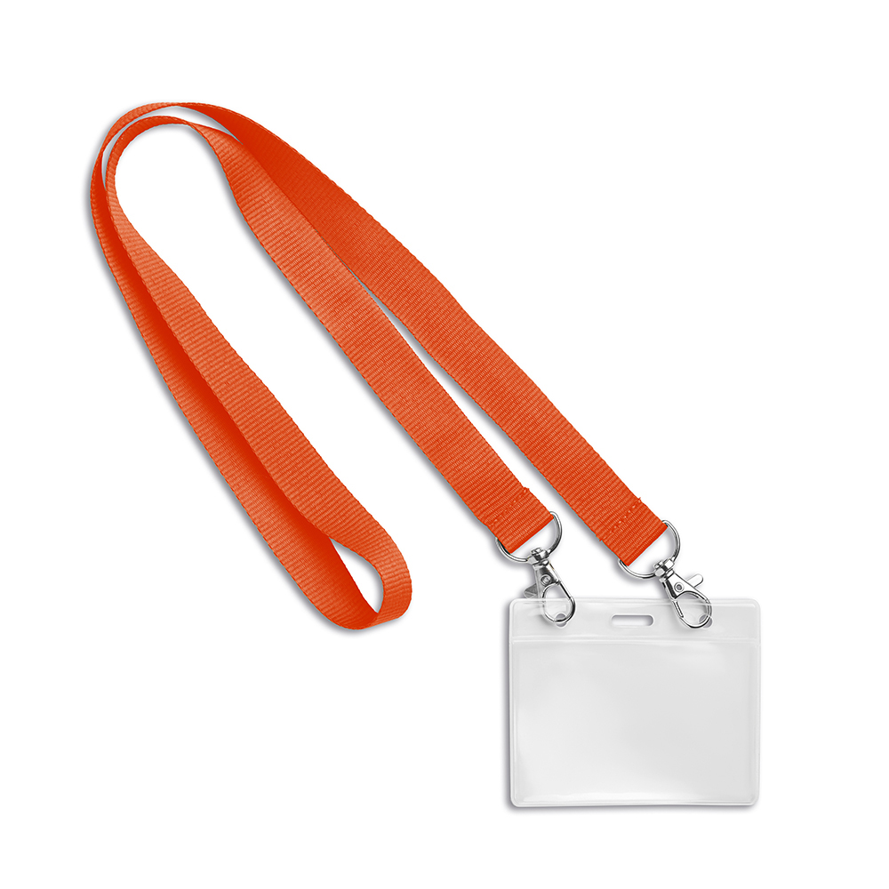 Lanyard avec 2 clips et impression en 1 couleur sur 1 côté. publicitaire personnalisé - vue 4
