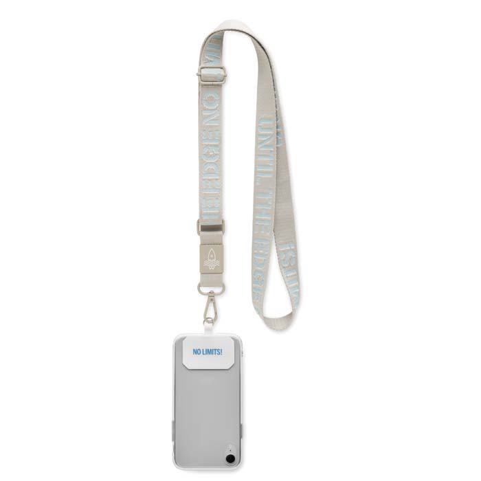 Cordon pour téléphone avec plaque métallique pour la gravure du logo. publicitaire personnalisé - vue 4