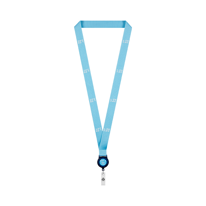 ML1161 Polyesteristä valmistettu painettu kaulanauha, jossa on pyöreä jojo. Kaulanau... publicitaire personnalisé - vue 4