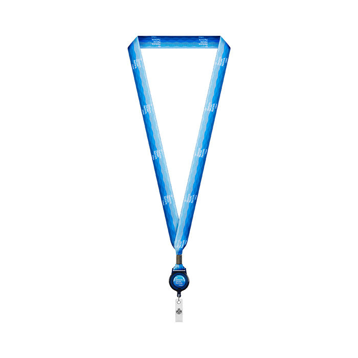 ML1165 Lanière enrouleur de badge en polyester sublimé avec sertissage métallique. publicitaire personnalisé - vue 4