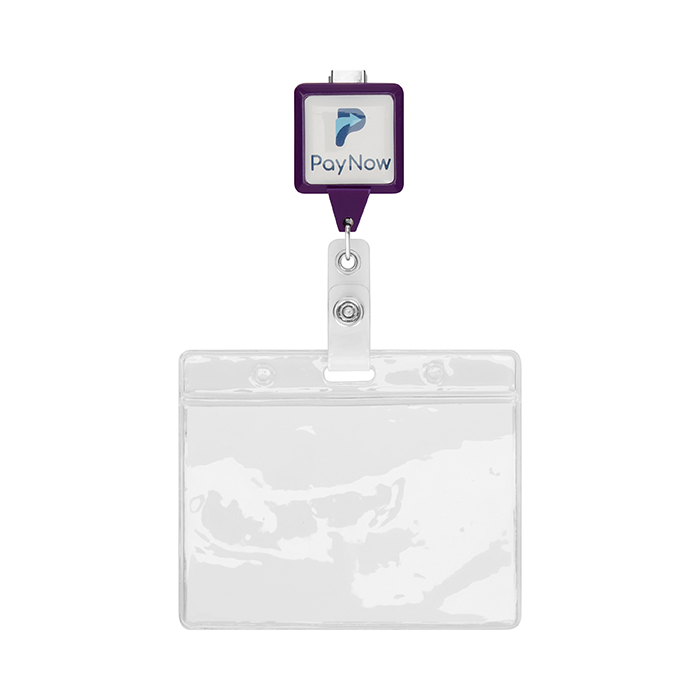MLBR04 Enrouleur de badge rétractable de forme carrée avec logo de 2,5 cm2. publicitaire personnalisé - vue 4