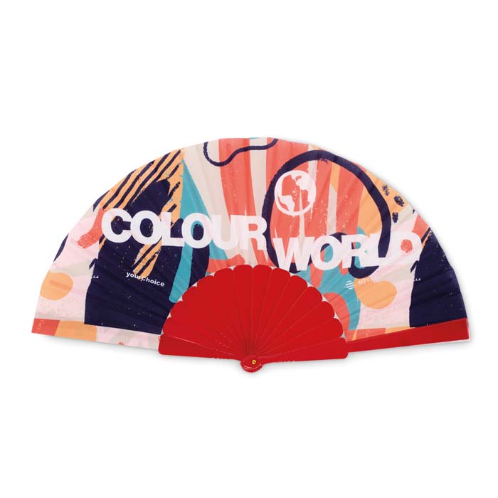 Eventail en plastique avec votre motif en quadri sur une face. publicitaire personnalisé - vue 4