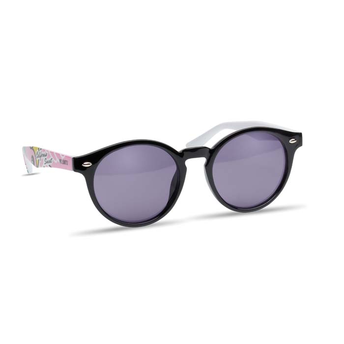 Lunettes de soleil rondes avec monture en rPET publicitaire personnalisé - vue 4