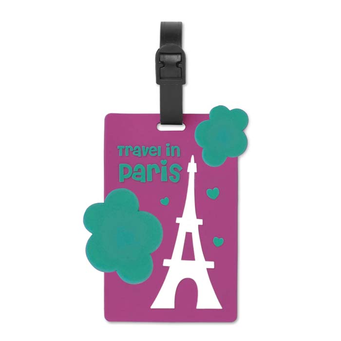 Etiquette à bagage en PVC forme personnalisable (2D). publicitaire personnalisé - vue 4