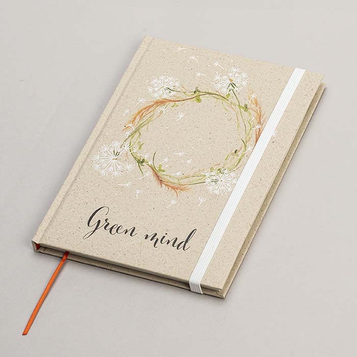 NOTEG5 Carnet A5 à couverture rigide feuilles papier d'herbe personnalisées. publicitaire personnalisé - vue 4