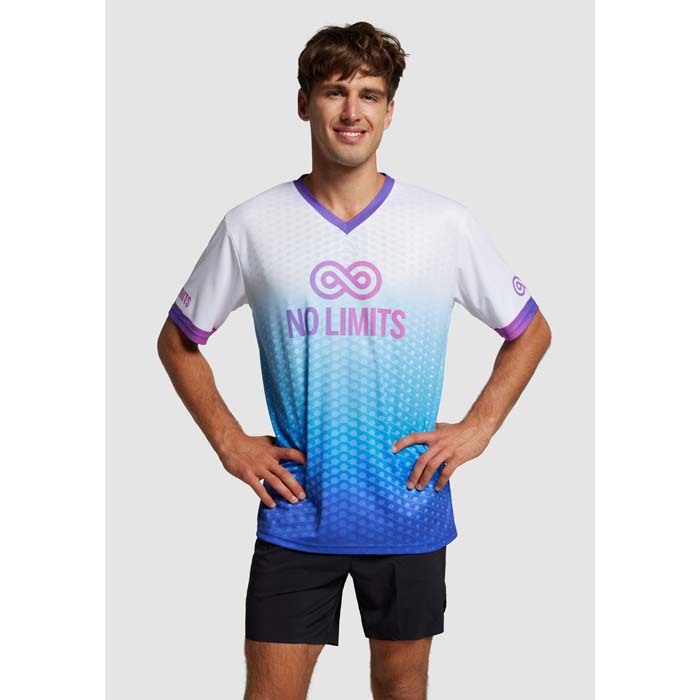 Maillot sublimé col V en maille polyester. publicitaire personnalisé - vue 5