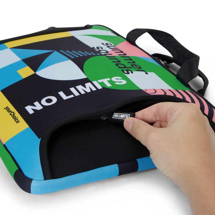 Pochette pour ordinateur portable en néoprène sublimé avec fermeture éclair. publicitaire personnalisé - vue 5