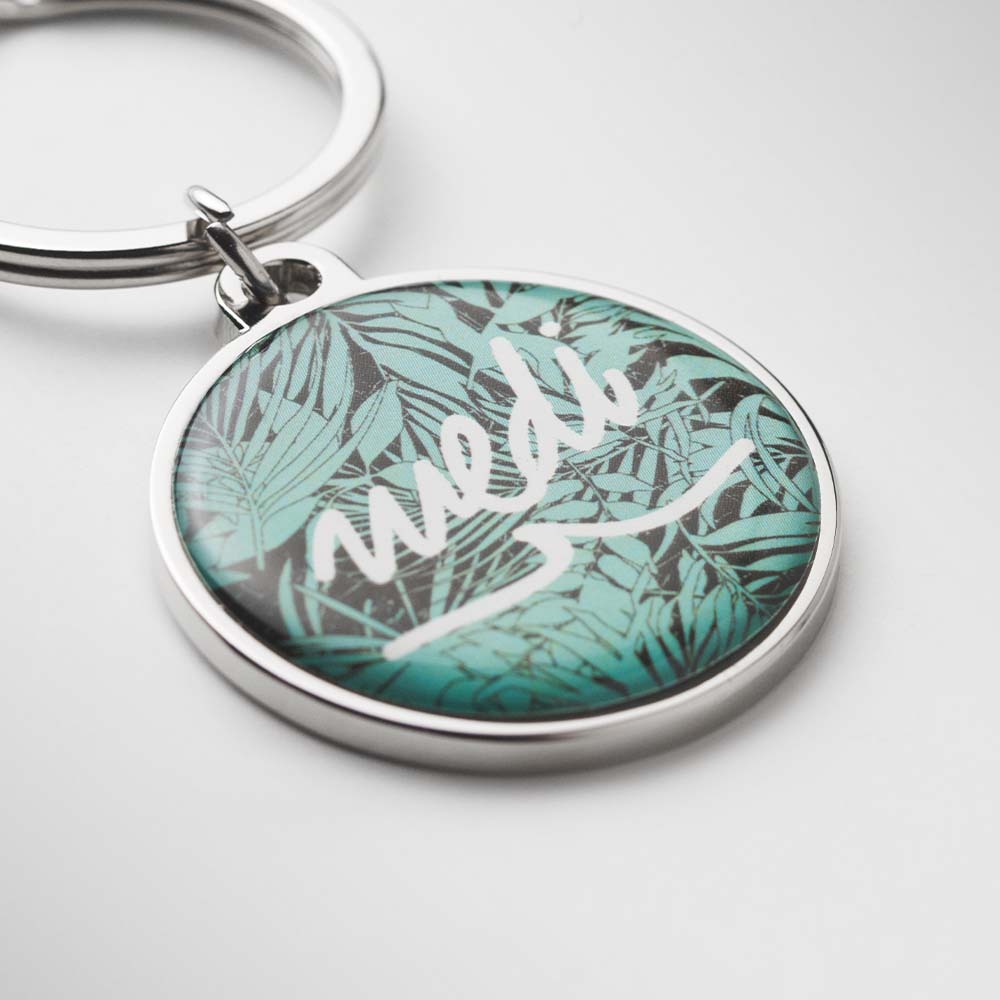 Porte-clés NFC bombé en fer de forme ronde publicitaire personnalisé - vue 5