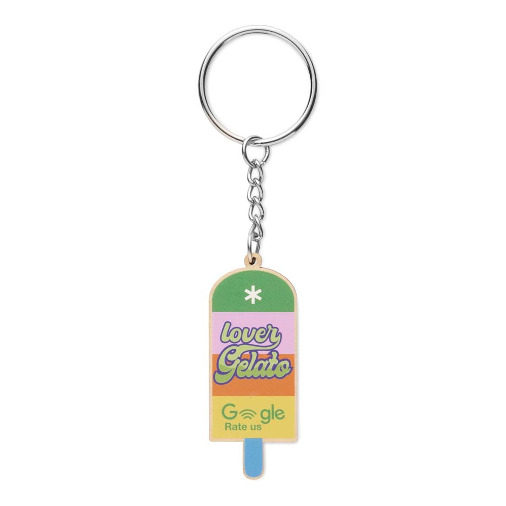 MK6001 Porte-clés en bois de forme personnalisée, fabriqué en contreplaqué de tilleu... publicitaire personnalisé - vue 5