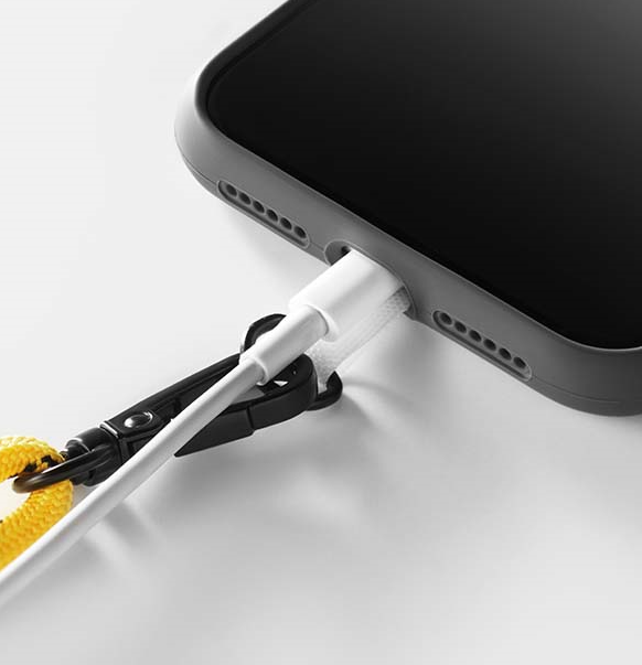 Cordon porte-téléphone bandoulière avec logo 1 couleur sur la boucle. publicitaire personnalisé - vue 5