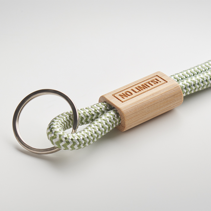 Cordon Porte-clés et porte-téléphone avec boucle en bambou imprimée ou gravée. publicitaire personnalisé - vue 5