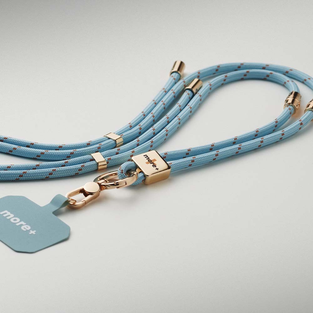 Bandoulière et dragonne pour téléphone 2-en-1 bicolore. publicitaire personnalisé - vue 5