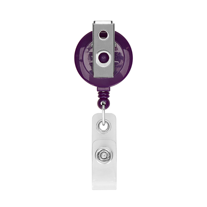 Enrouleur de badge rétractable de forme ronde avec logo ⌀2,8cm. publicitaire personnalisé - vue 5